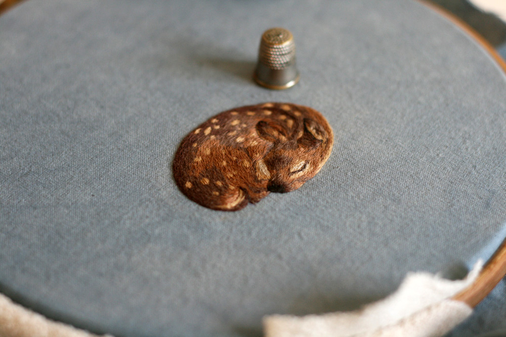 Realistic Animal Embroidery by Chloe Giordano